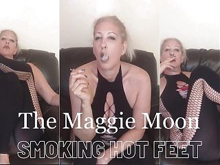MILF Smoking and Foot Tease